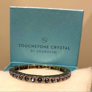 Swarovski stretch bracelet, purple crystals